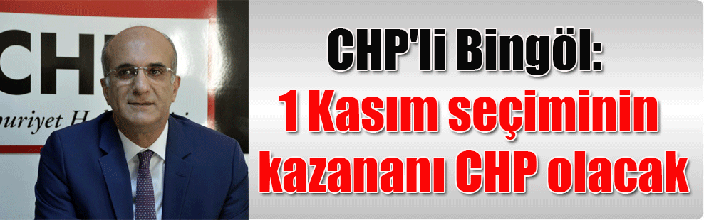 CHP’li Bingöl: 1 Kasım seçiminin kazananı CHP olacak