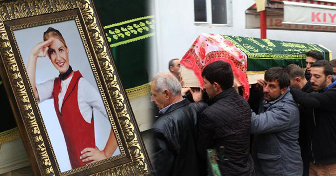 Evinde ölü bulunan hostes Melek, gözyaşlarıyla toprağa verildi