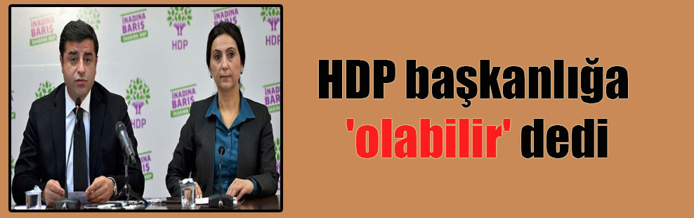 HDP başkanlığa ‘olabilir’ dedi