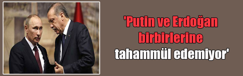 ‘Putin ve Erdoğan birbirlerine tahammül edemiyor’