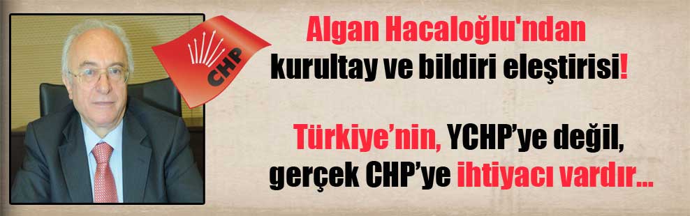 Algan Hacaloğlu’ndan kurultay ve bildiri eleştirisi!