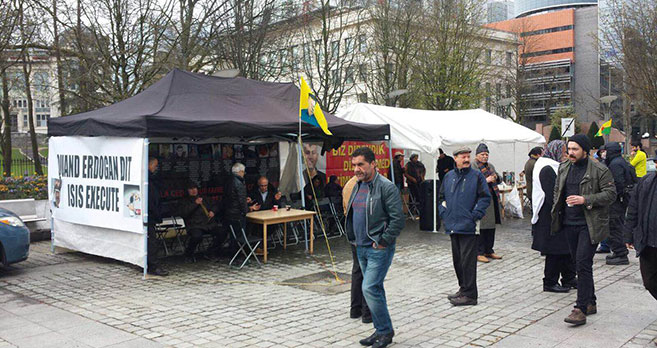 Brüksel’deki PKK çadırı yeniden kuruldu