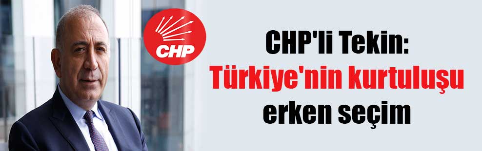CHP’li Tekin: Türkiye’nin kurtuluşu erken seçim