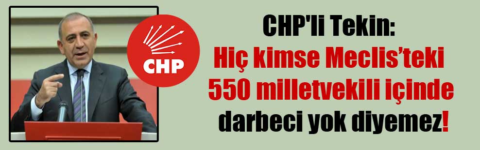 CHP’li Tekin: Hiç kimse Meclis’teki 550 milletvekili içinde darbeci yok diyemez!