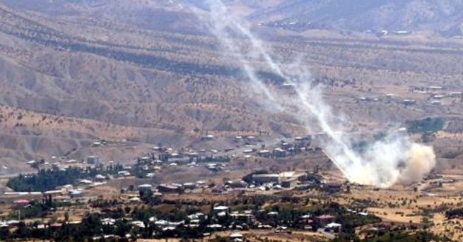 PKK hedefleri obüs toplarıyla vuruldu