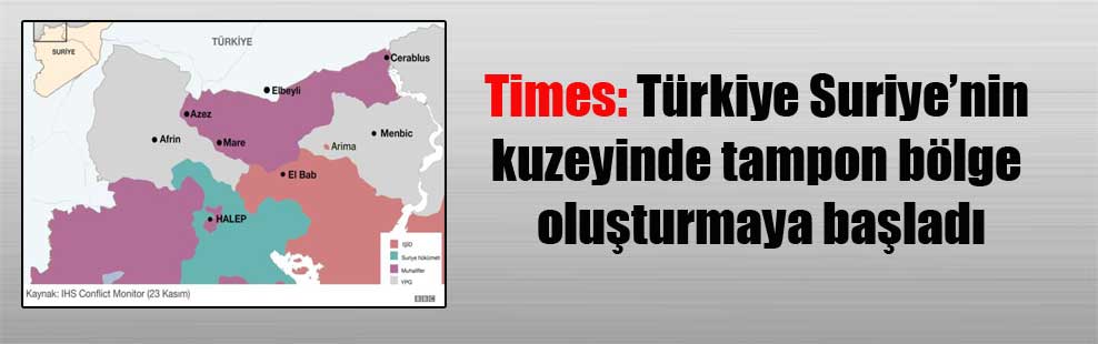 Times: Türkiye Suriye’nin kuzeyinde tampon bölge oluşturmaya başladı