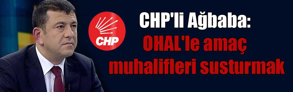 CHP’li Ağbaba: OHAL’le amaç muhalifleri susturmak