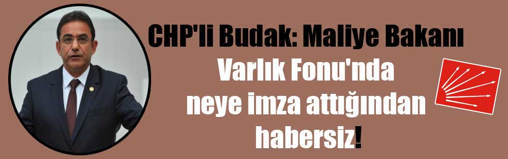 CHP’li Budak: Maliye Bakanı Varlık Fonu’nda neye imza attığından habersiz!