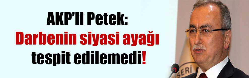 AKP’li Petek: Darbenin siyasi ayağı tespit edilemedi