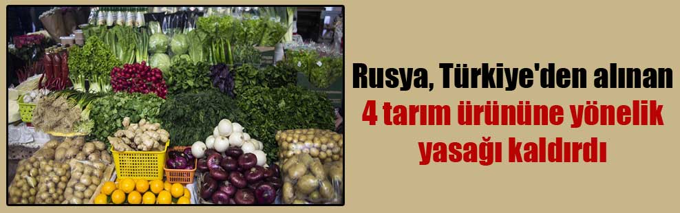Rusya, Türkiye’den alınan 4 tarım ürününe yönelik yasağı kaldırdı