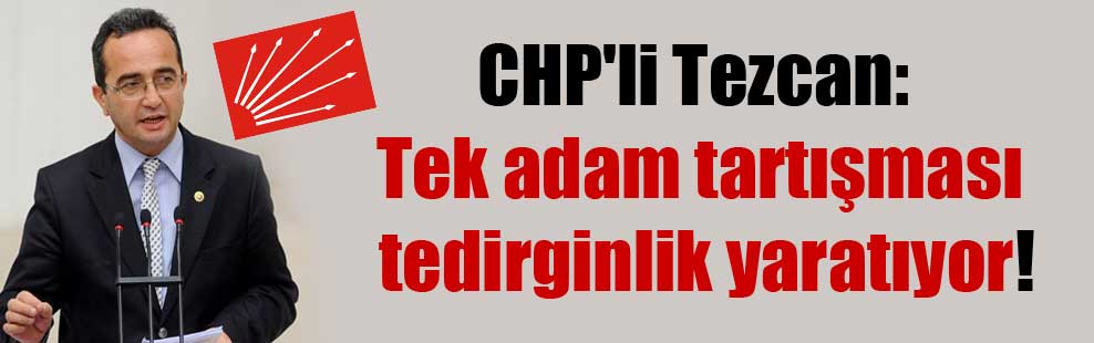CHP’li Tezcan: Tek adam tartışması tedirginlik yaratıyor!