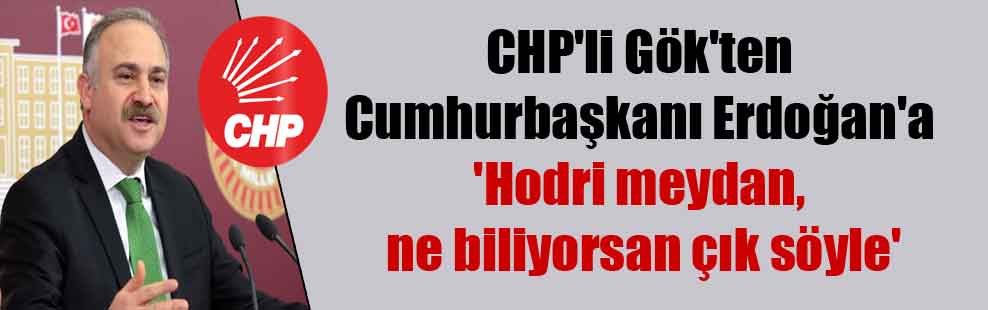 CHP’li Gök’ten Cumhurbaşkanı Erdoğan’a ‘Hodri meydan, ne biliyorsan çık söyle’