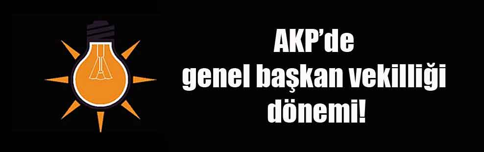 AKP’de genel başkan vekilliği dönemi!