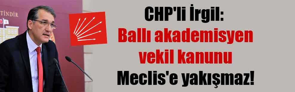CHP’li İrgil: Ballı akademisyen vekil kanunu Meclis’e yakışmaz!