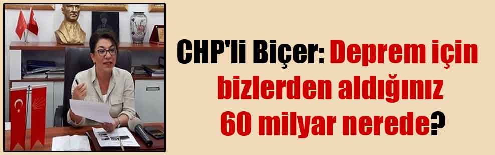 CHP’li Biçer: Deprem için bizlerden aldığınız 60 milyar nerede?
