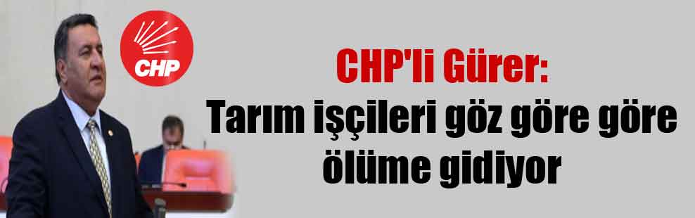 CHP’li Gürer: Tarım işçileri göz göre göre ölüme gidiyor