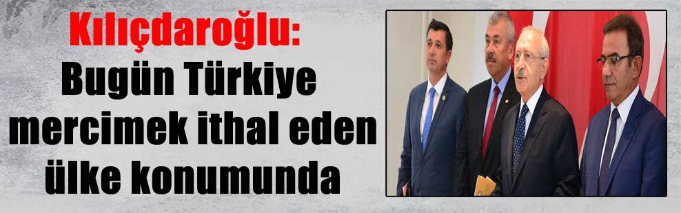 Kılıçdaroğlu: Bugün Türkiye mercimek ithal eden ülke konumunda