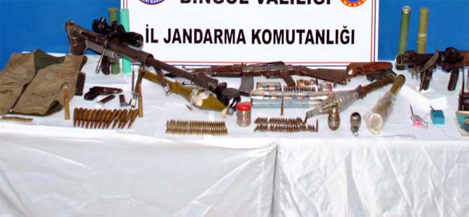 Bingöl’de PKK’ya ait silah ve cephane ele geçirildi