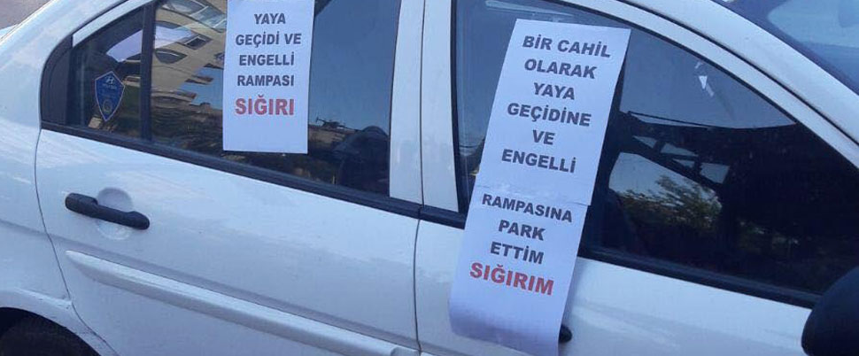 Yer: İzmir… Yaya geçidine park edince!..