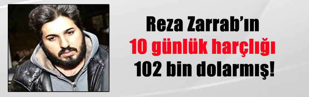 Reza Zarrab’ın 10 günlük harçlığı 102 bin dolarmış!