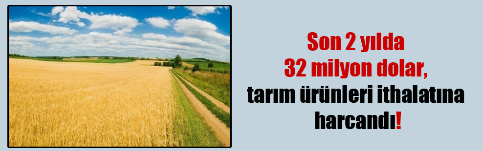 Son 2 yılda 32 milyon dolar, tarım ürünleri ithalatına harcandı!