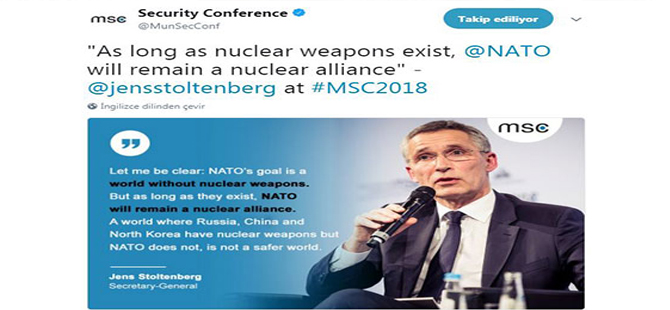 Stoltenberg: Nükleer silahlar varoldukça NATO’nun da nükleer silahı olacak