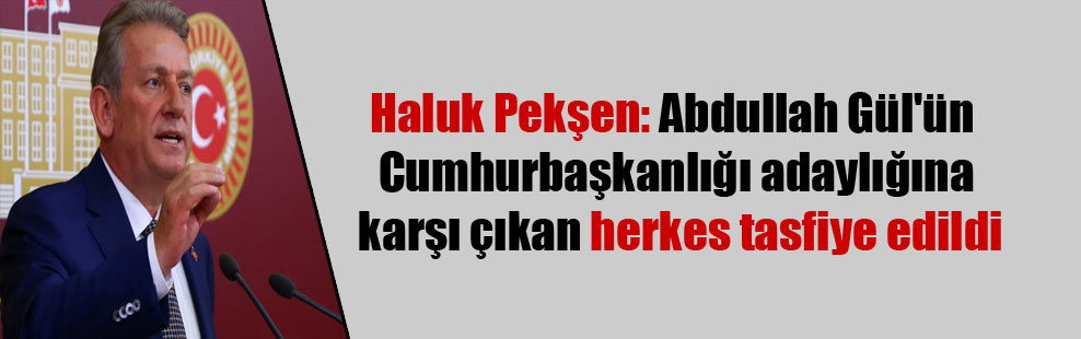 Haluk Pekşen: Abdullah Gül’ün Cumhurbaşkanlığı adaylığına karşı çıkan herkes tasfiye edildi
