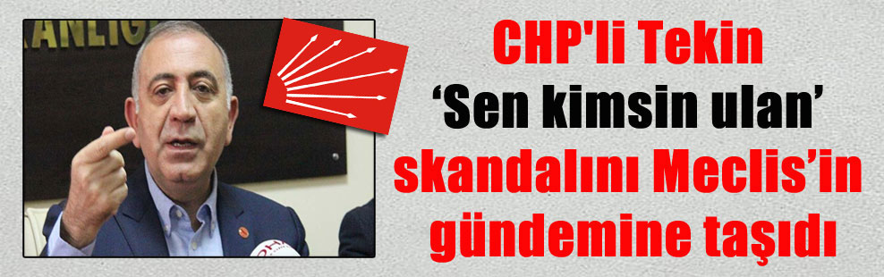 CHP’li Tekin ‘Sen kimsin ulan’ skandalını Meclis’in gündemine taşıdı