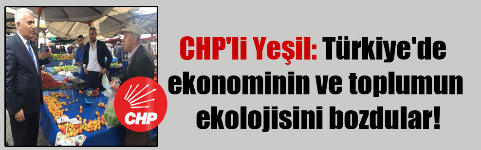 CHP’li Yeşil: Türkiye’de ekonominin ve toplumun ekolojisini bozdular!