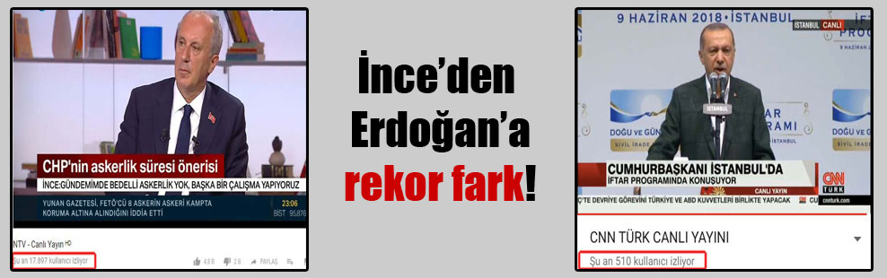 İnce’den Erdoğan’a rekor fark!