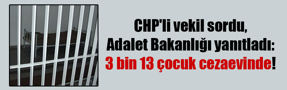 CHP’li vekil sordu, Adalet Bakanlığı yanıtladı: 3 bin 13 çocuk cezaevinde!