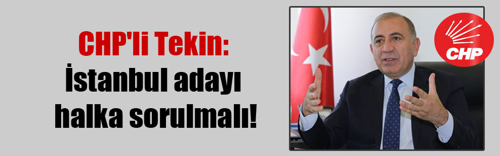 CHP’li Tekin: İstanbul adayı halka sorulmalı!