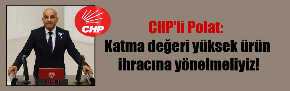 CHP’li Polat: Katma değeri yüksek ürün ihracına yönelmeliyiz!