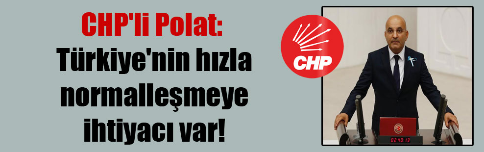 CHP’li Polat: Türkiye’nin hızla normalleşmeye ihtiyacı var!