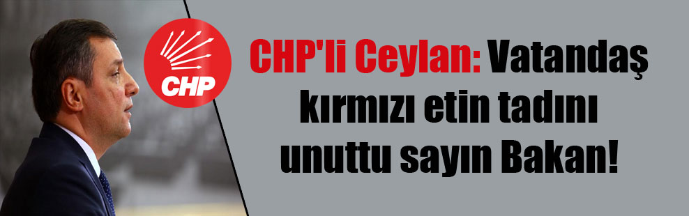 CHP’li Ceylan: Vatandaş kırmızı etin tadını unuttu sayın Bakan!