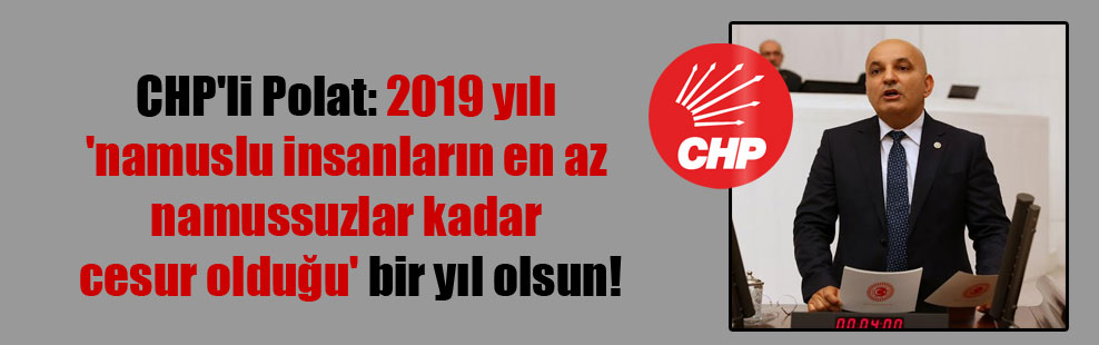 CHP’li Polat: 2019 yılı ‘namuslu insanların en az namussuzlar kadar cesur olduğu’ bir yıl olsun!
