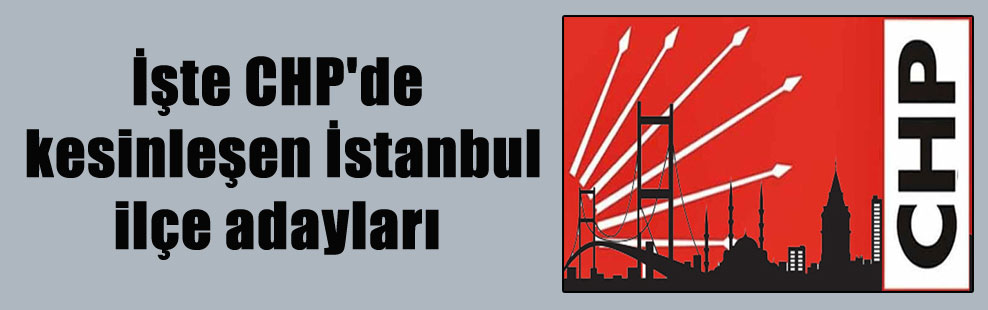 İşte CHP’de kesinleşen İstanbul ilçe adayları