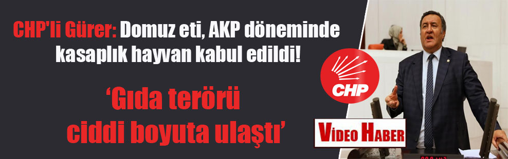 CHP’li Gürer: Domuz eti, AKP döneminde kasaplık hayvan kabul edildi!