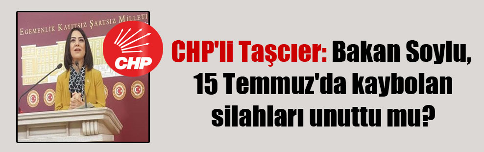 CHP’li Taşcıer: Bakan Soylu, 15 Temmuz’da kaybolan silahları unuttu mu?