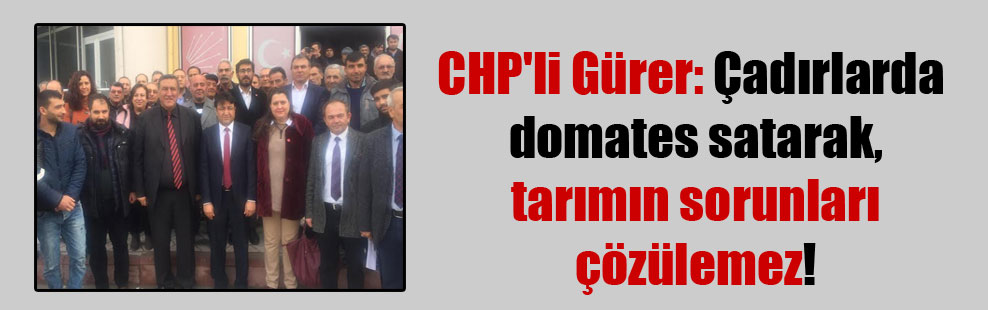 CHP’li Gürer: Çadırlarda domates satarak, tarımın sorunları çözülemez!