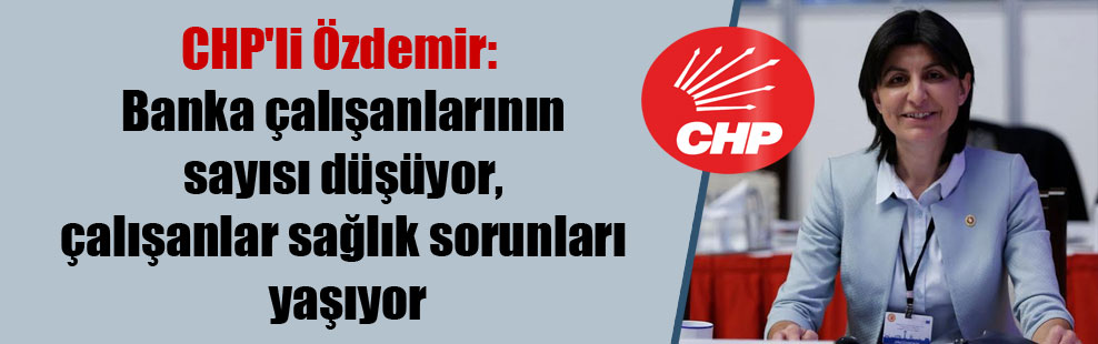 CHP’li Özdemir: Banka çalışanlarının sayısı düşüyor, çalışanlar sağlık sorunları yaşıyor