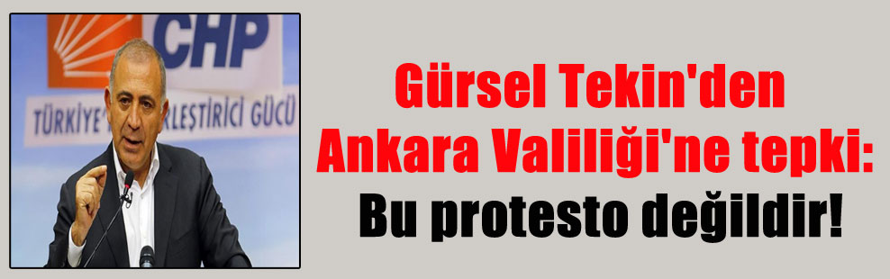 Gürsel Tekin’den Ankara Valiliği’ne tepki: Bu protesto değildir!