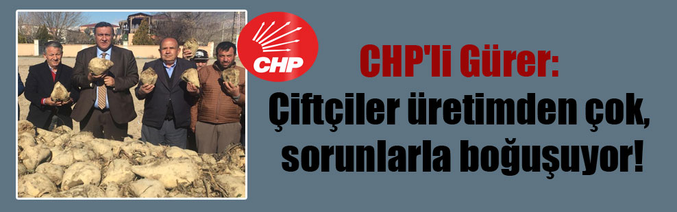 CHP’li Gürer: Çiftçiler üretimden çok, sorunlarla boğuşuyor!