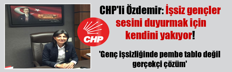 CHP’li Özdemir: İşsiz gençler sesini duyurmak için kendini yakıyor! ‘Genç işsizliğinde pembe tablo değil gerçekçi çözüm’