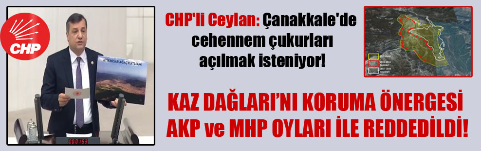 CHP’li Ceylan: Çanakkale’de cehennem çukurları açılmak isteniyor!