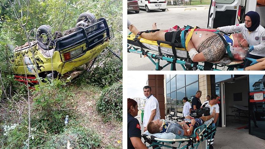 Alanya’da turist taşıyan minibüs şarampole yuvarlandı: 1 ölü, 11 yaralı