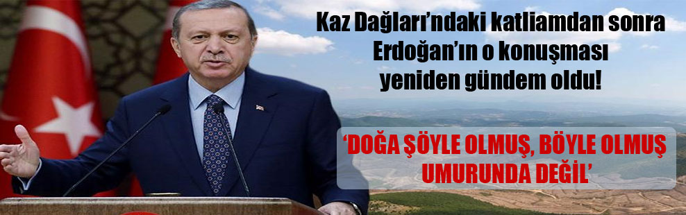 Kaz Dağları’ndaki katliamdan sonra Erdoğan’ın o konuşması yeniden gündem oldu!