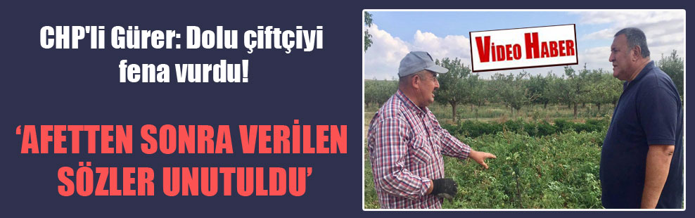 CHP’li Gürer: Dolu çiftçiyi fena vurdu!