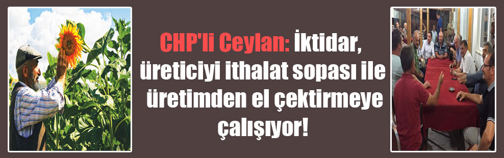CHP’li Ceylan: İktidar, üreticiyi ithalat sopası ile üretimden el çektirmeye çalışıyor!