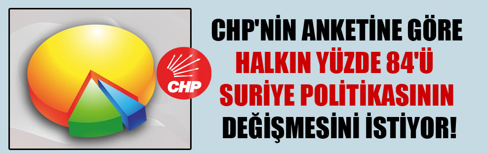 CHP’nin anketine göre halkın yüzde 84’ü Suriye politikasının değişmesini istiyor!